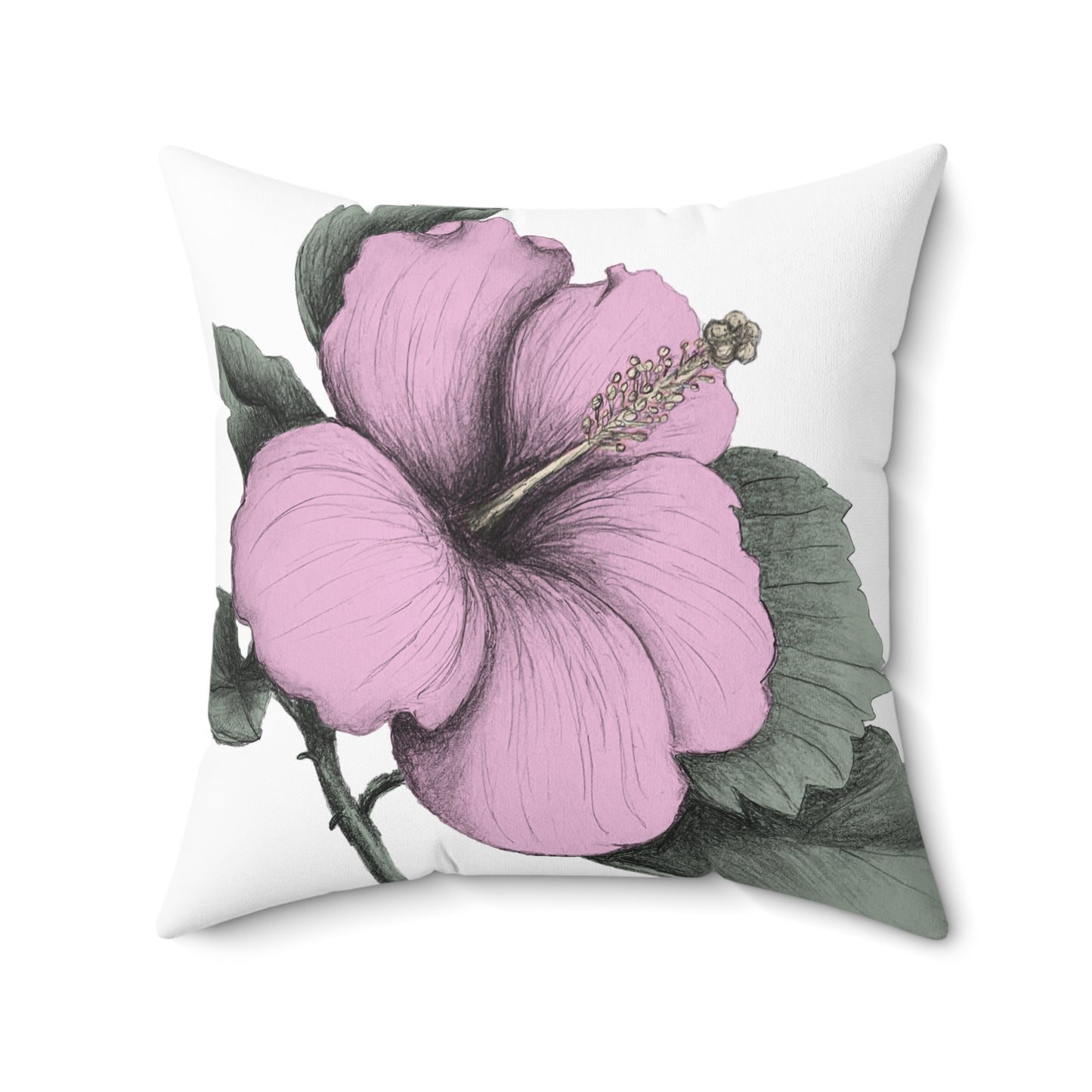 Pink Hibiscus Throw Pillow