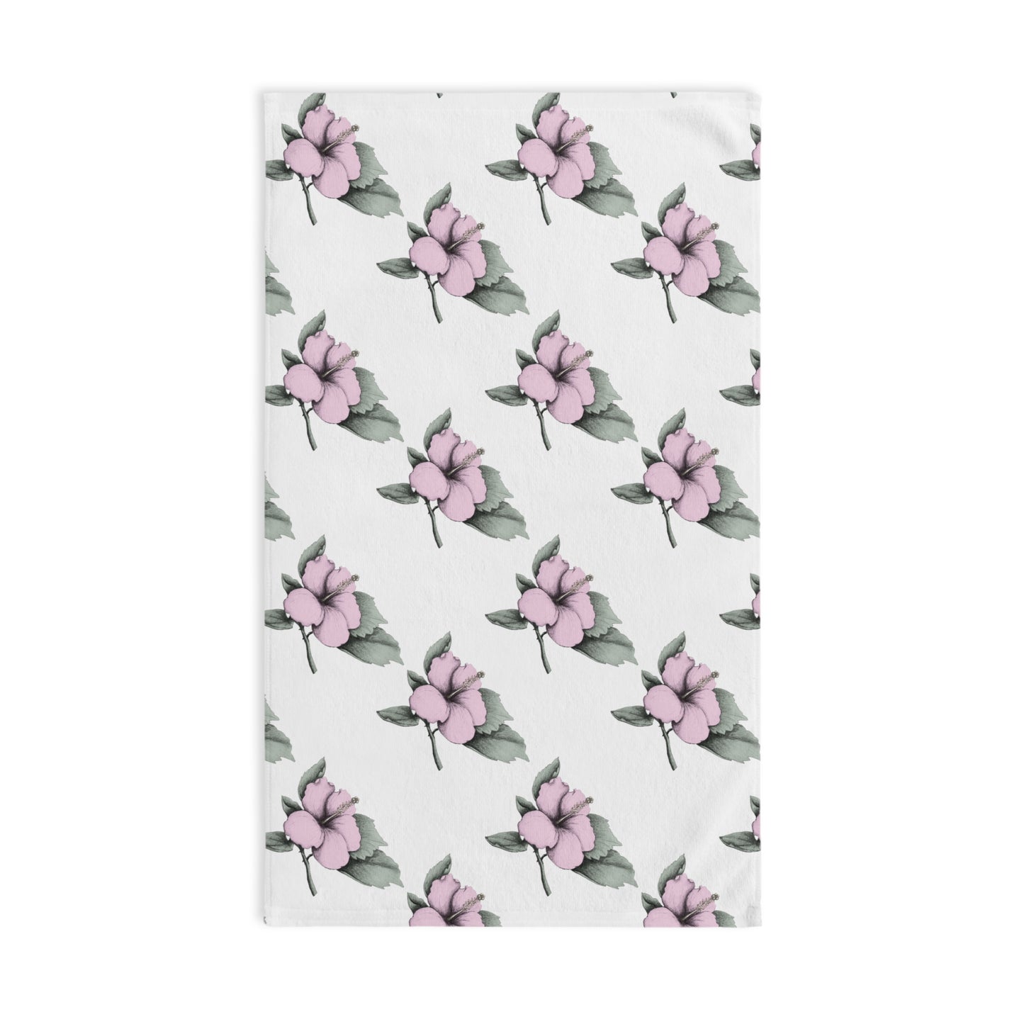 Pink Hibiscus Flower Hand Towel