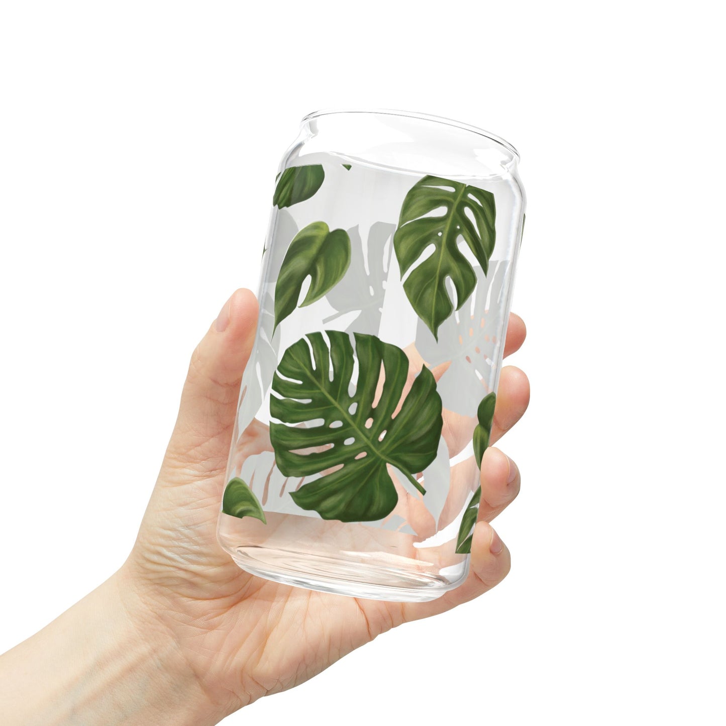 Monstera Leaf Sipper Glass