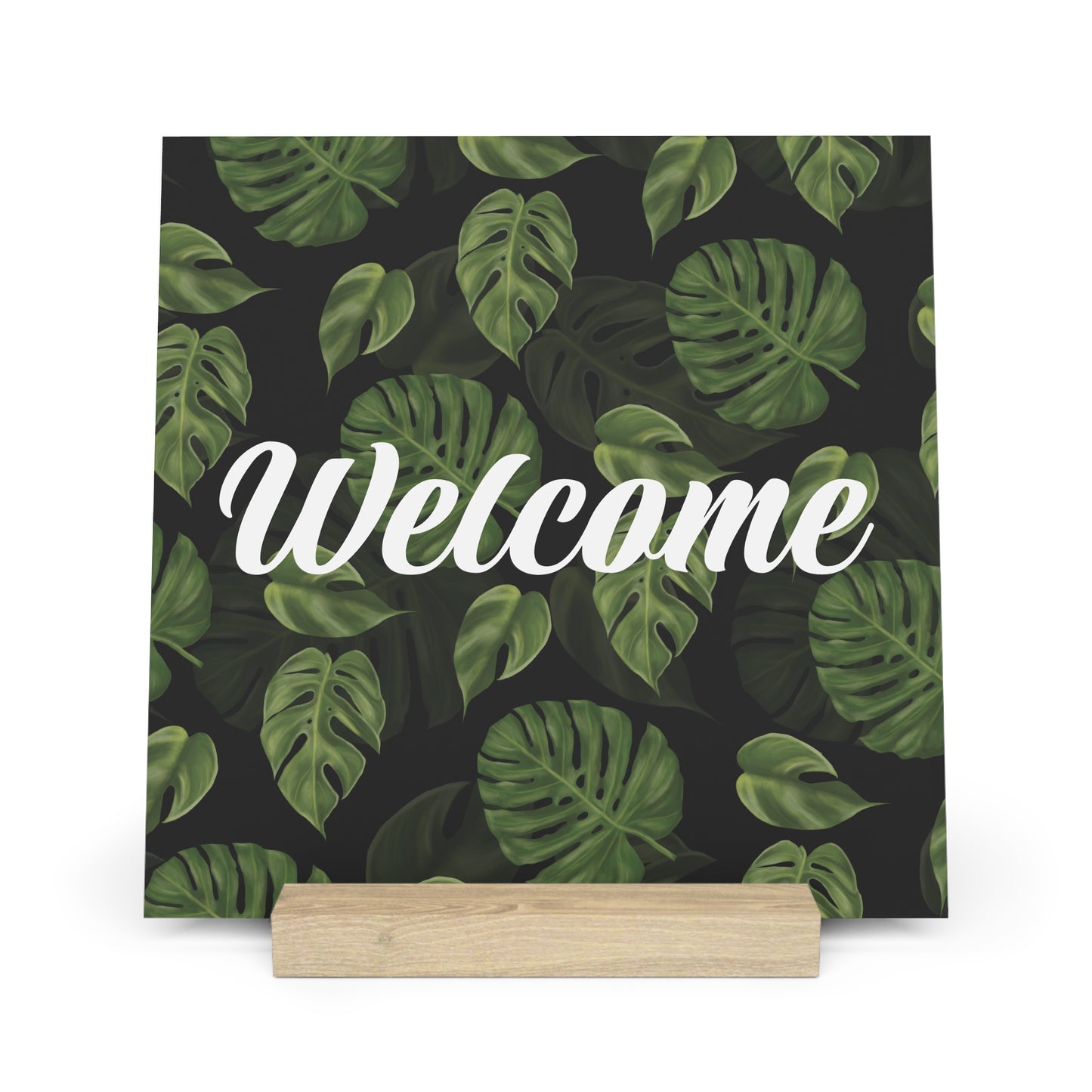 Monstera Leaf Welcome Sign Gallery Board