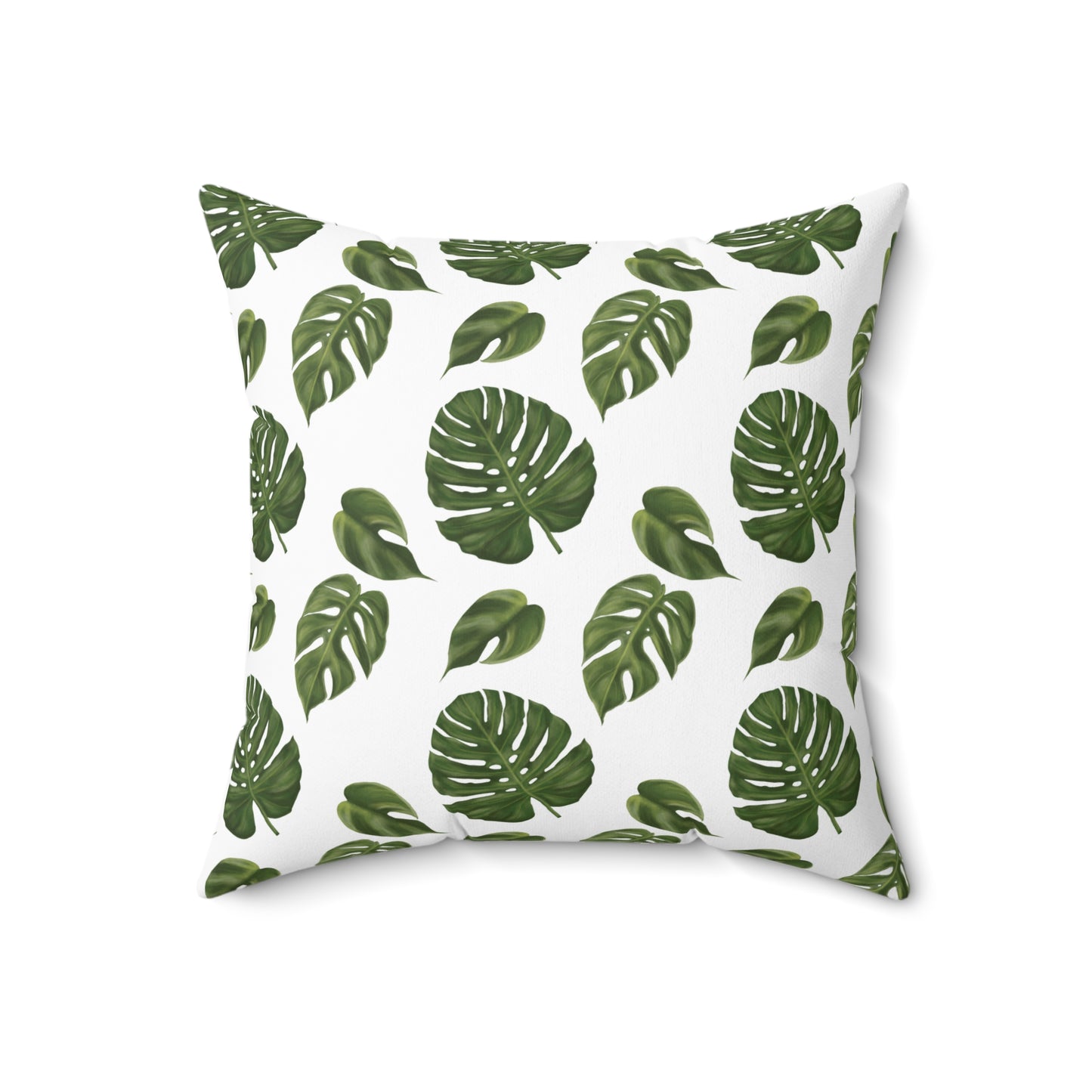 White Monstera Leaf Throw Pillow