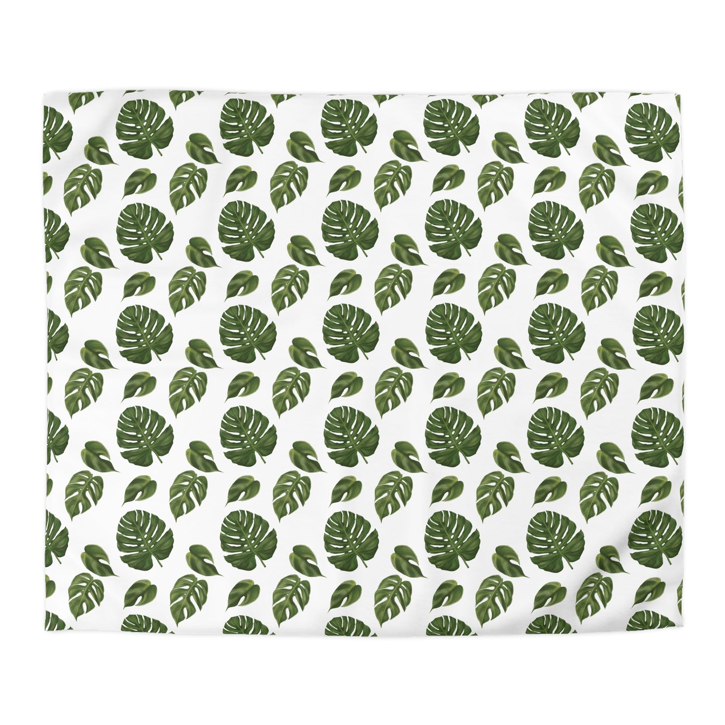 White Monstera Leaf Duvet Cover