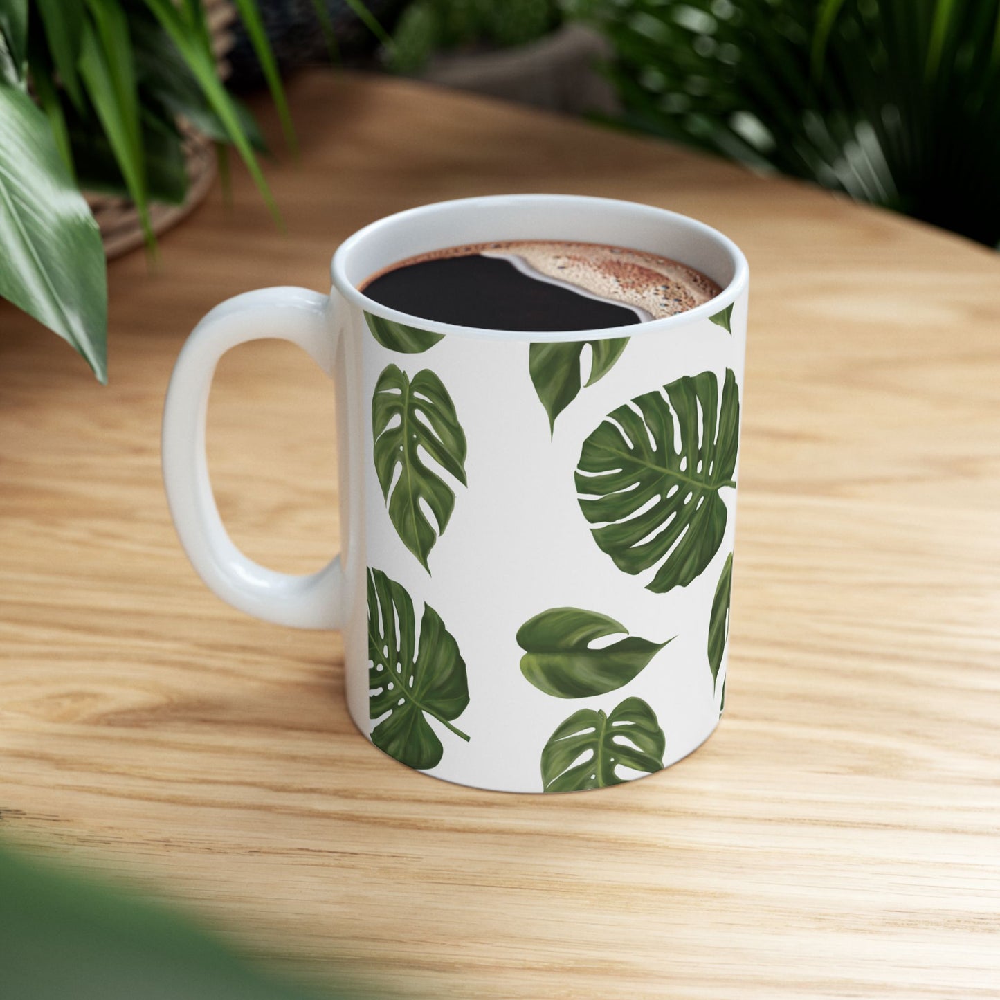 Monstera Leaf Ceramic Mug