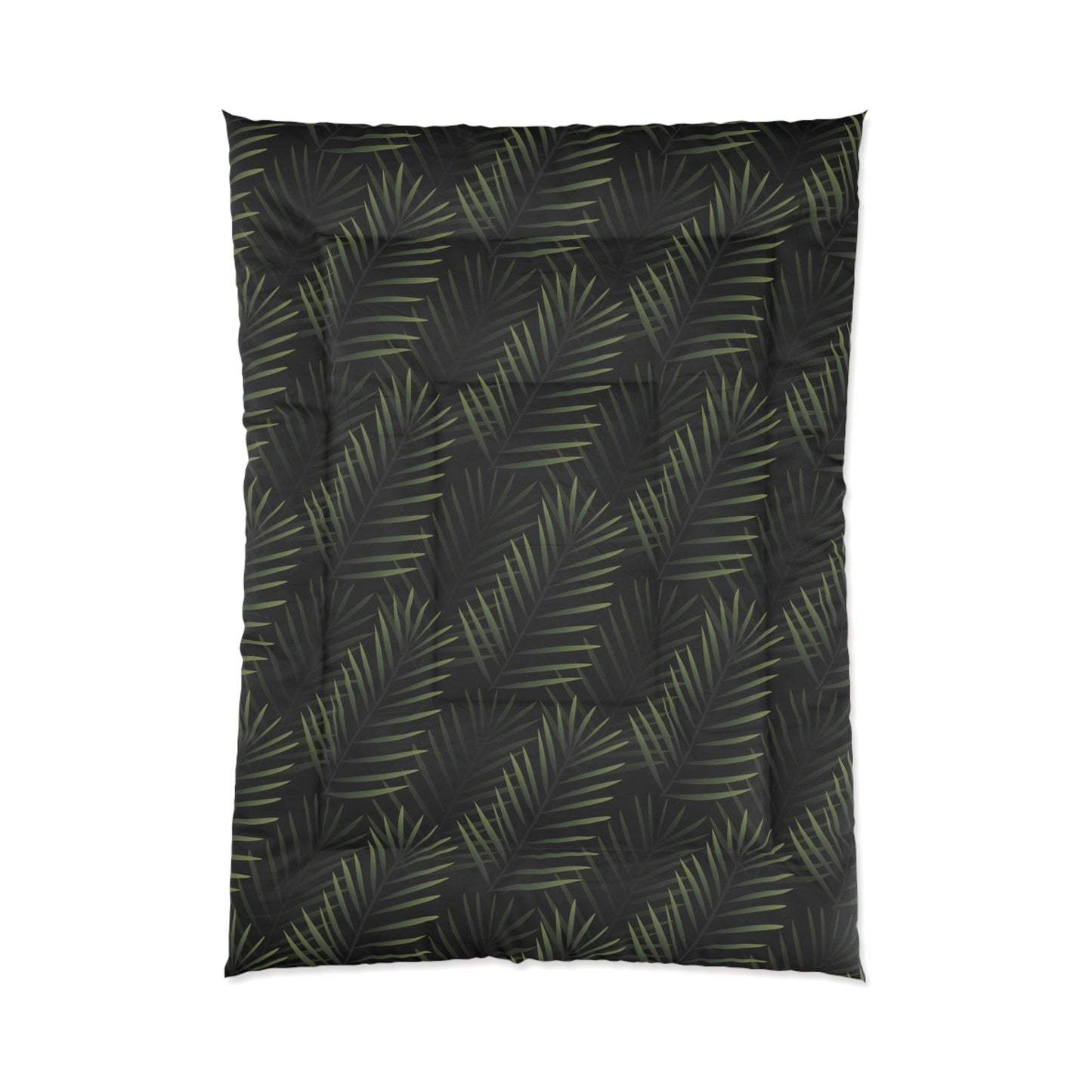 Black Palm Leaf Comforter