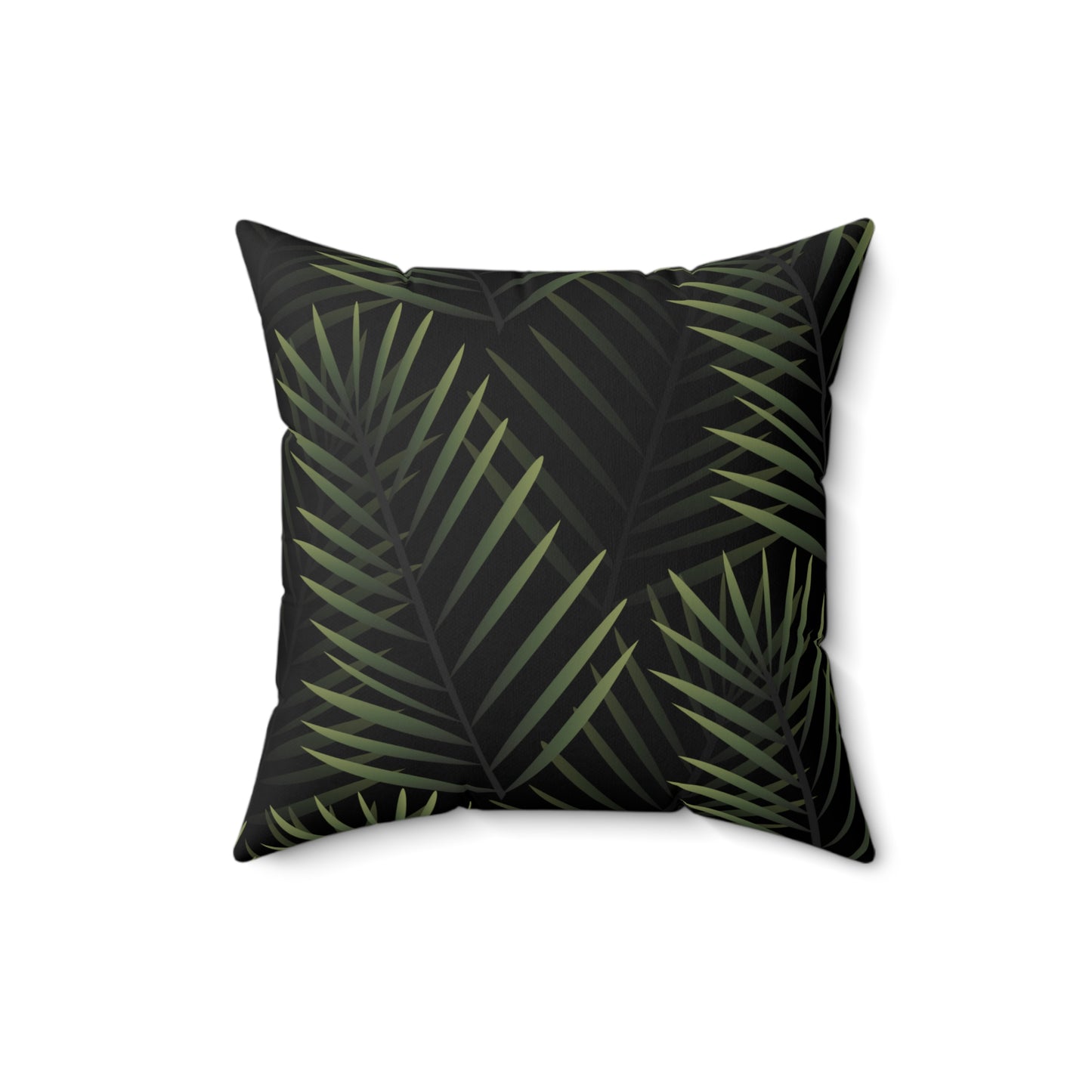 Black Palm Leaf Throw Pillow
