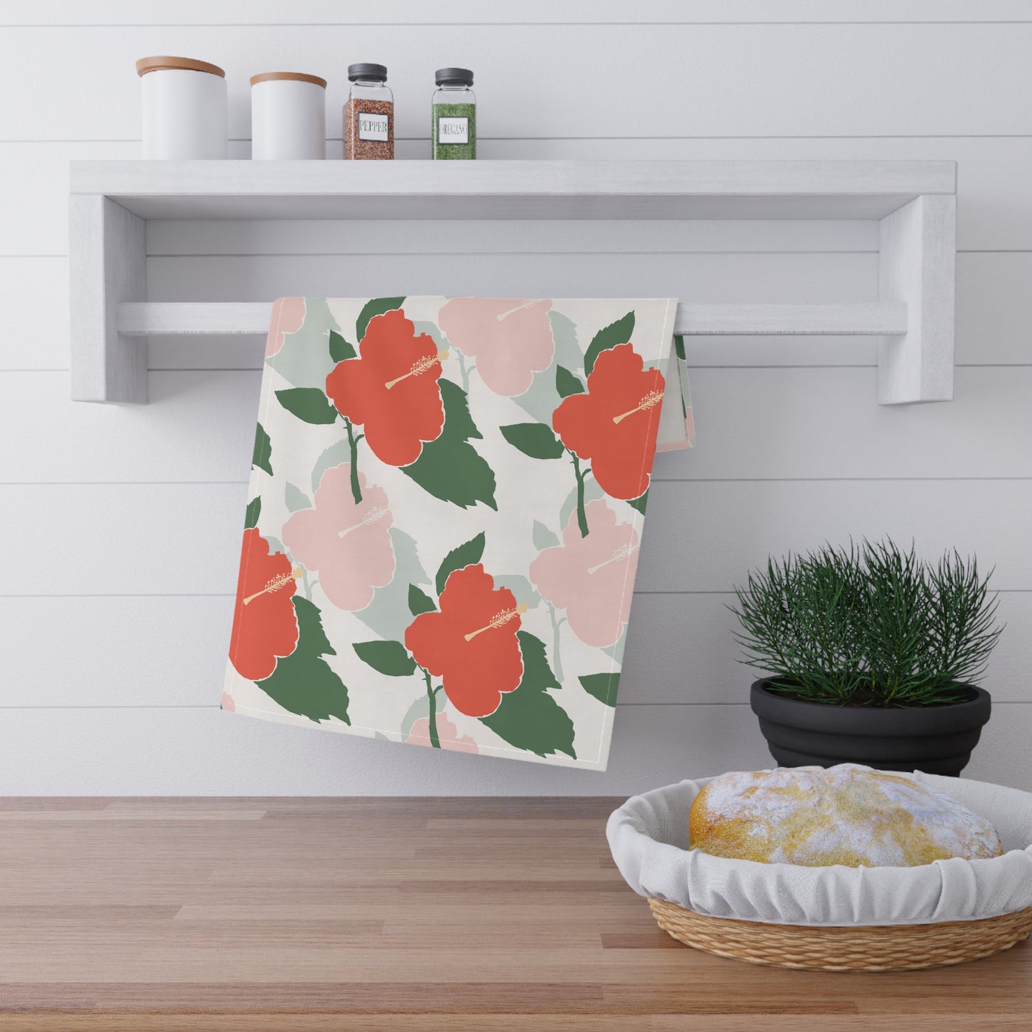 Floral Graphic Tea Towel