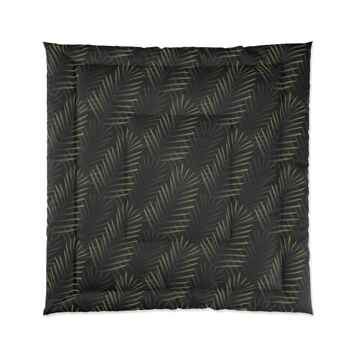 Black Palm Leaf Comforter