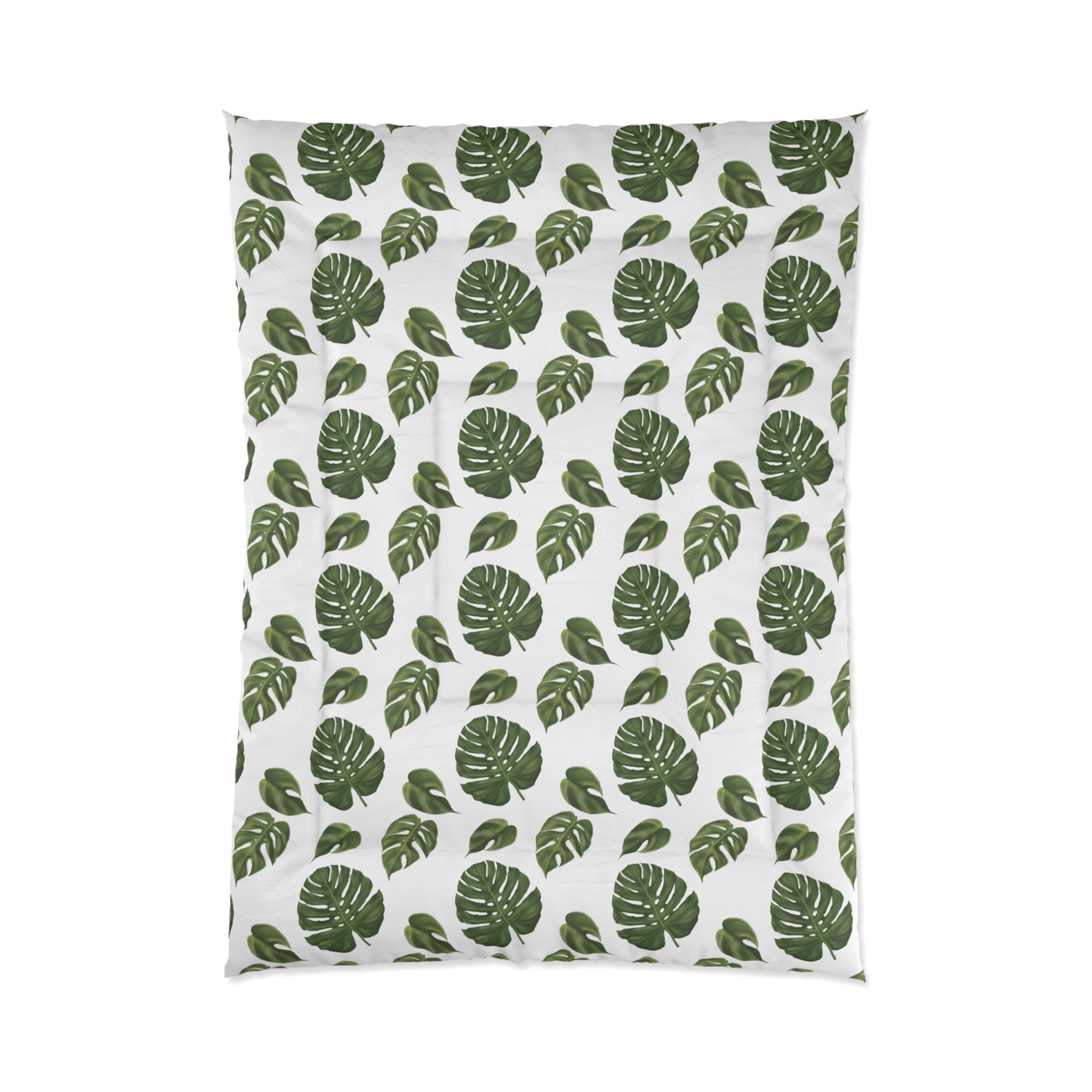 White Monstera Leaf Comforter