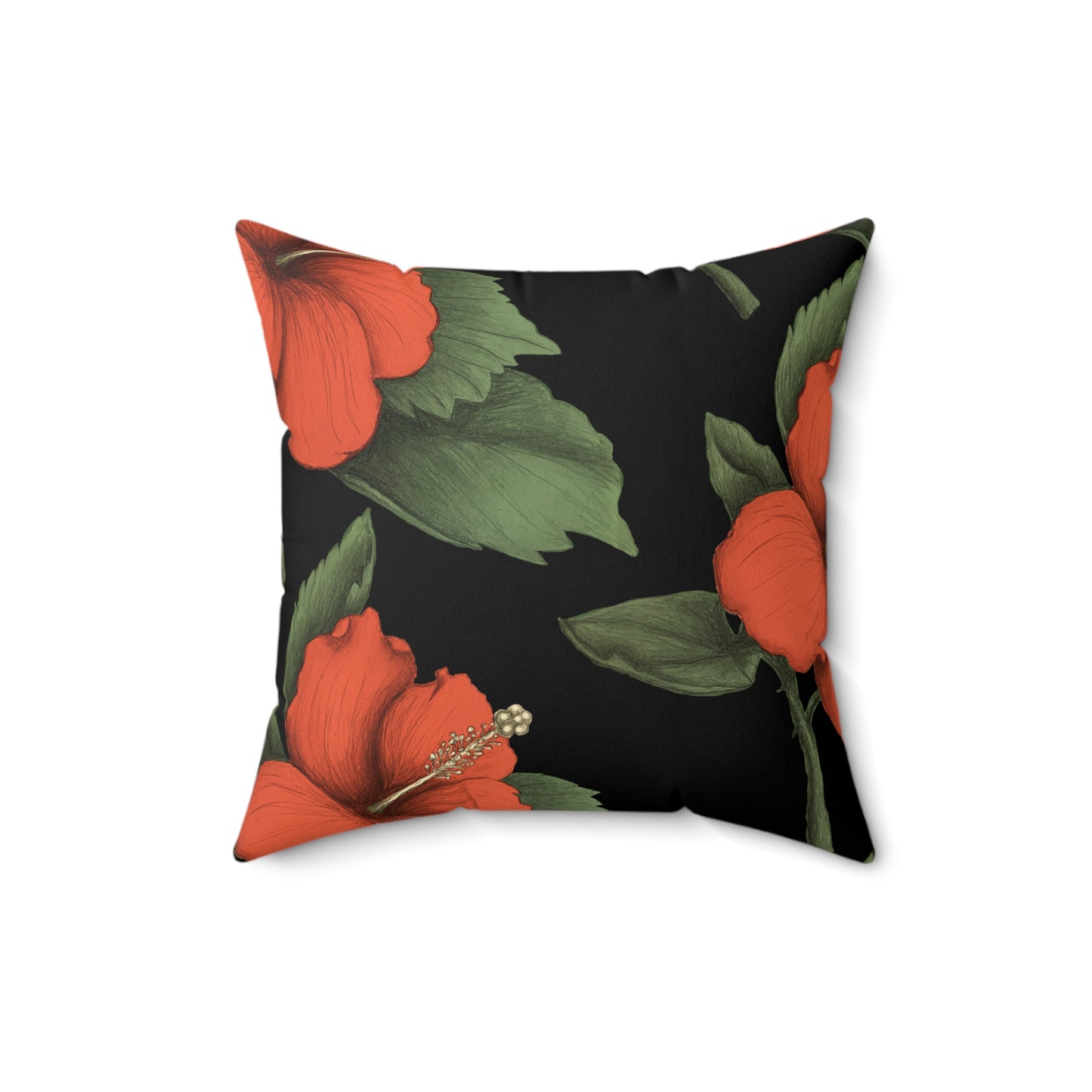Orange Hibiscus Flower Pillow