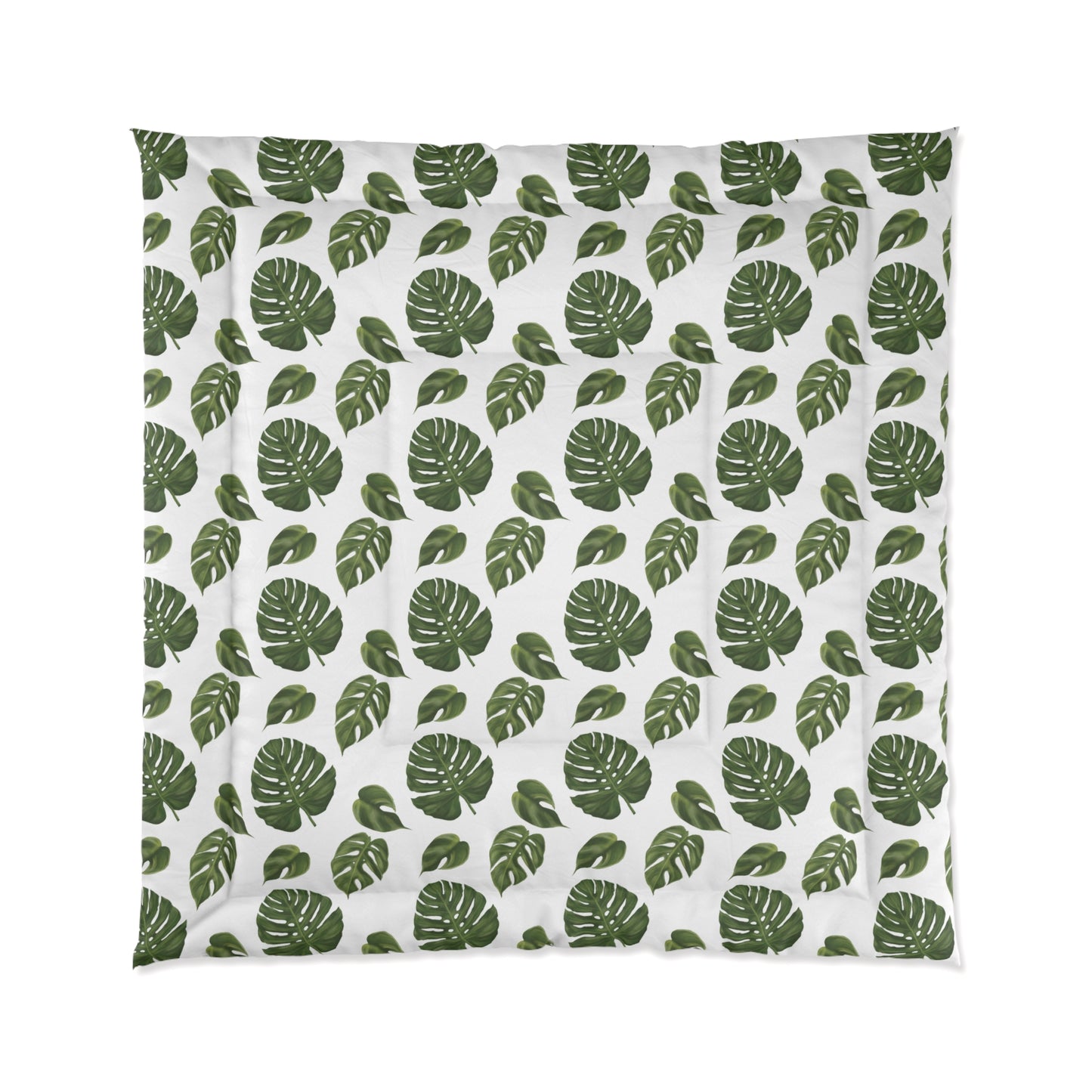 White Monstera Leaf Comforter