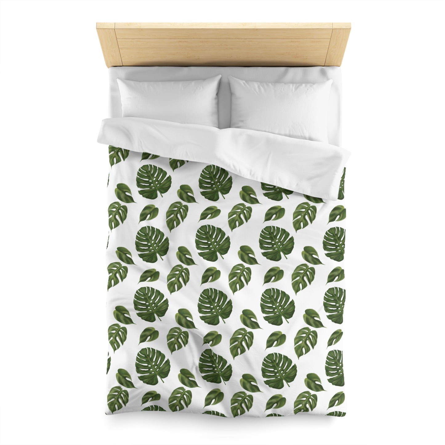 White Monstera Leaf Duvet Cover