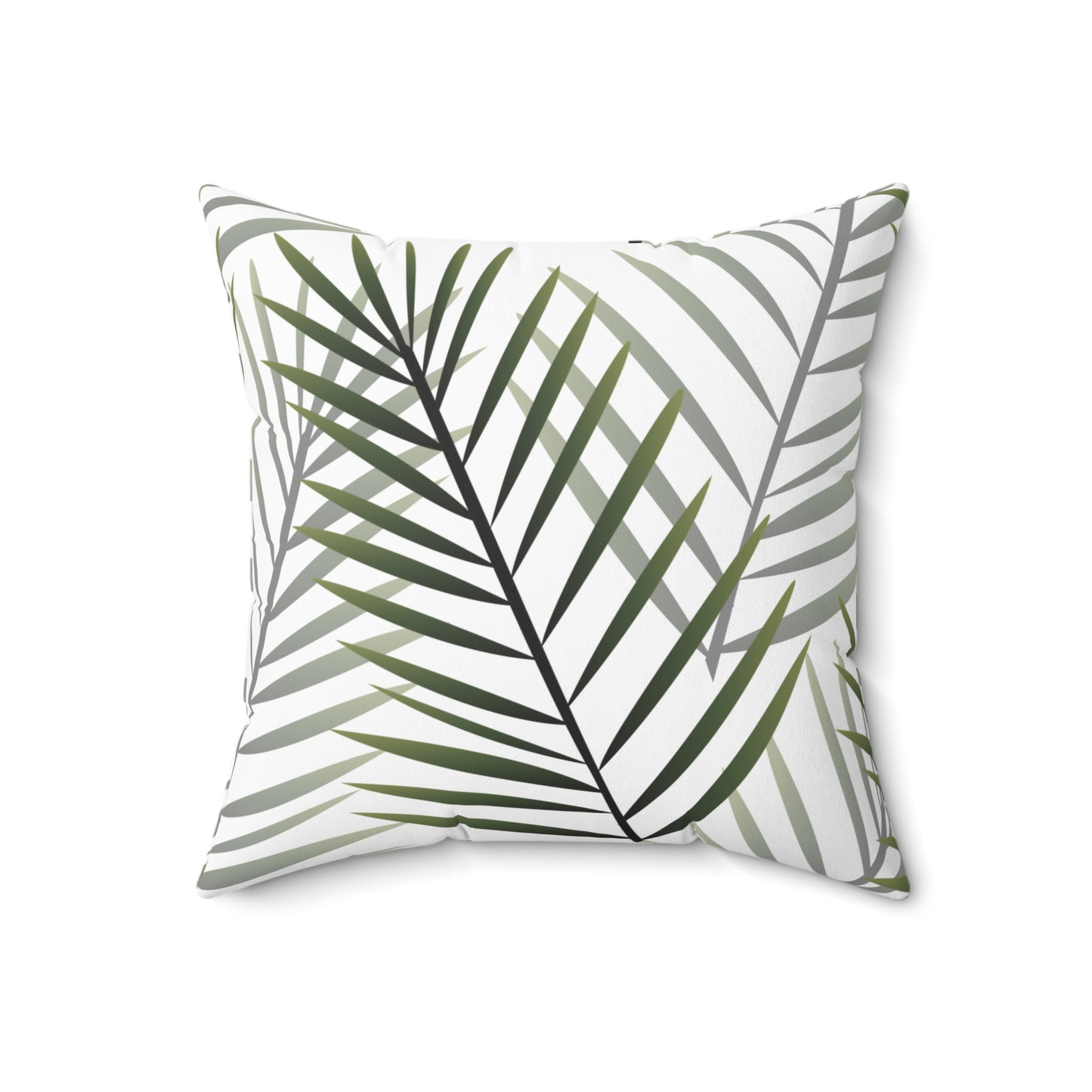 White Palm Leaf Throw Pillow