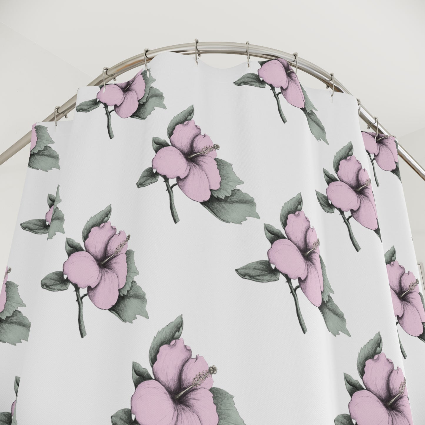 Pink Hibiscus Shower Curtain