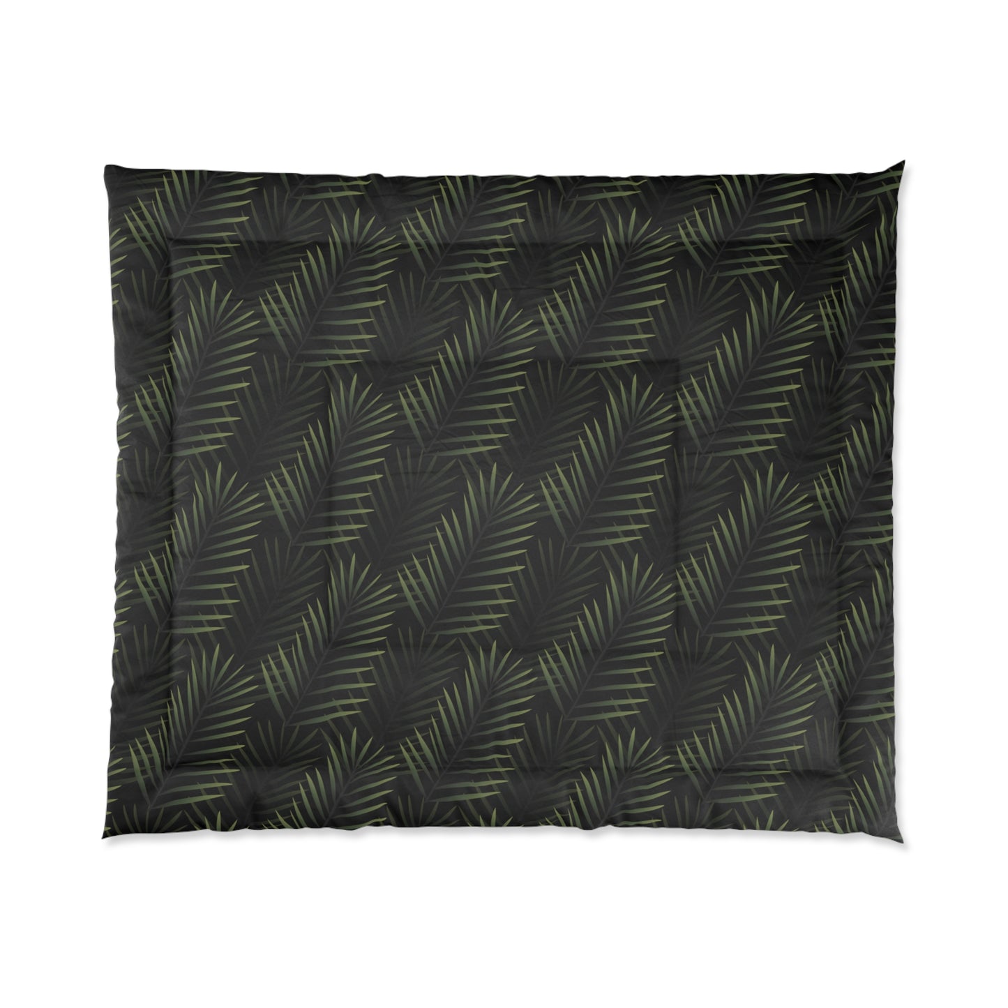 Black Palm Leaf Comforter