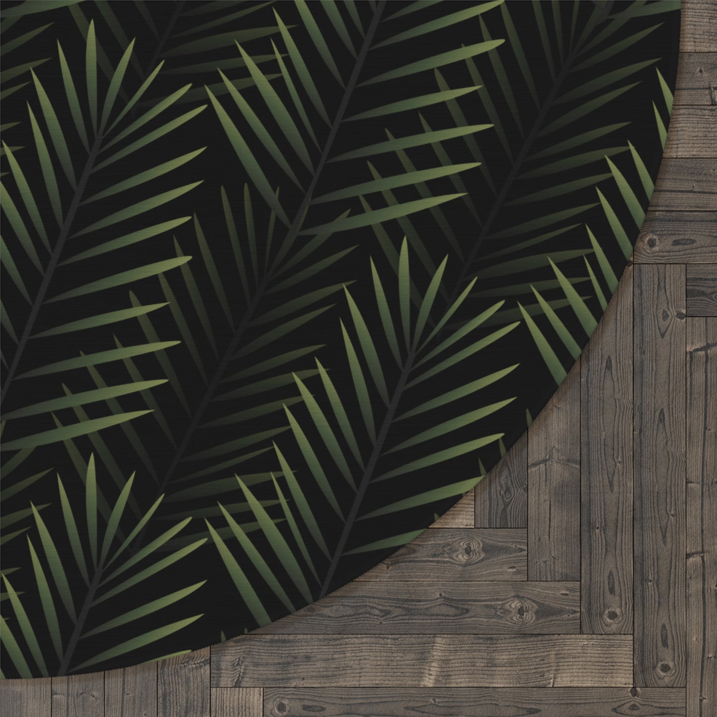 Palm Leaf Round Rug