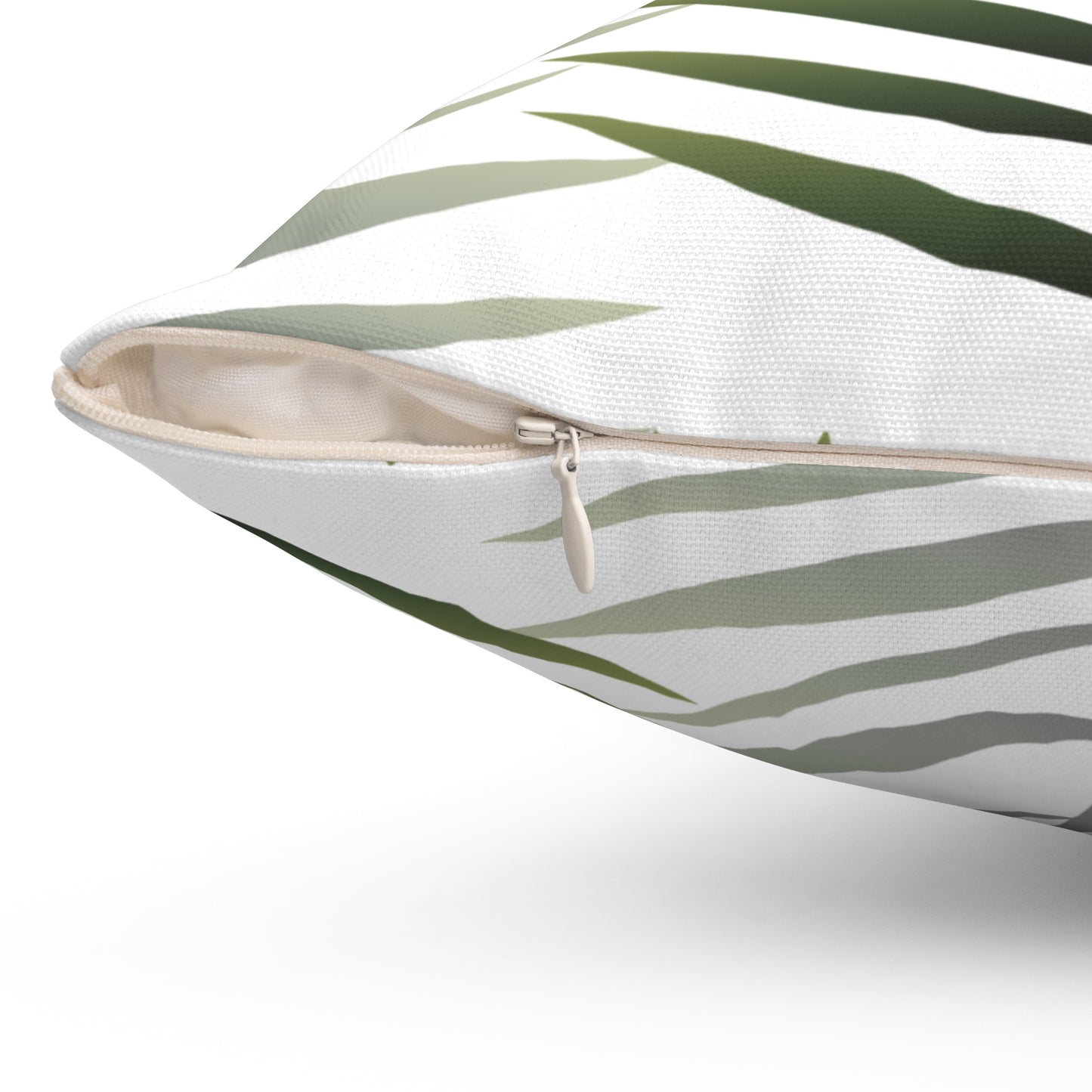 White Palm Leaf Throw Pillow