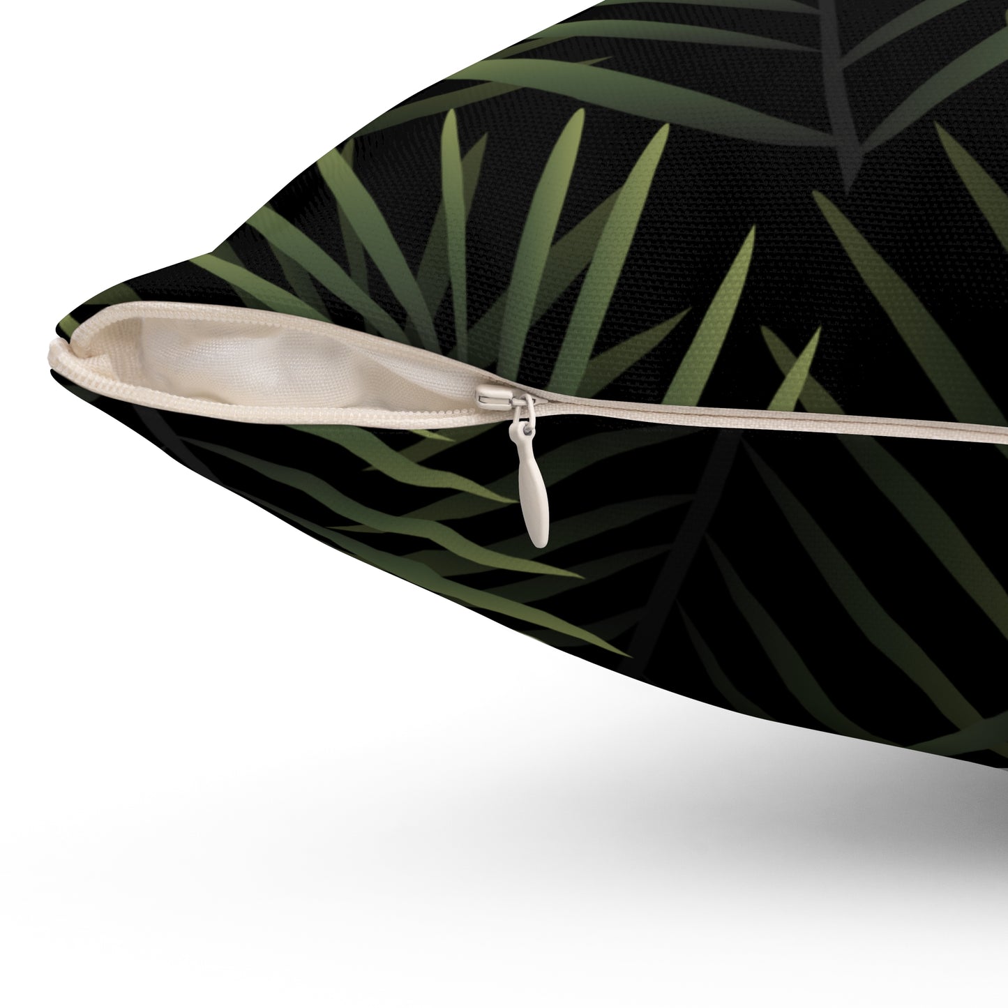 Black Palm Leaf Throw Pillow