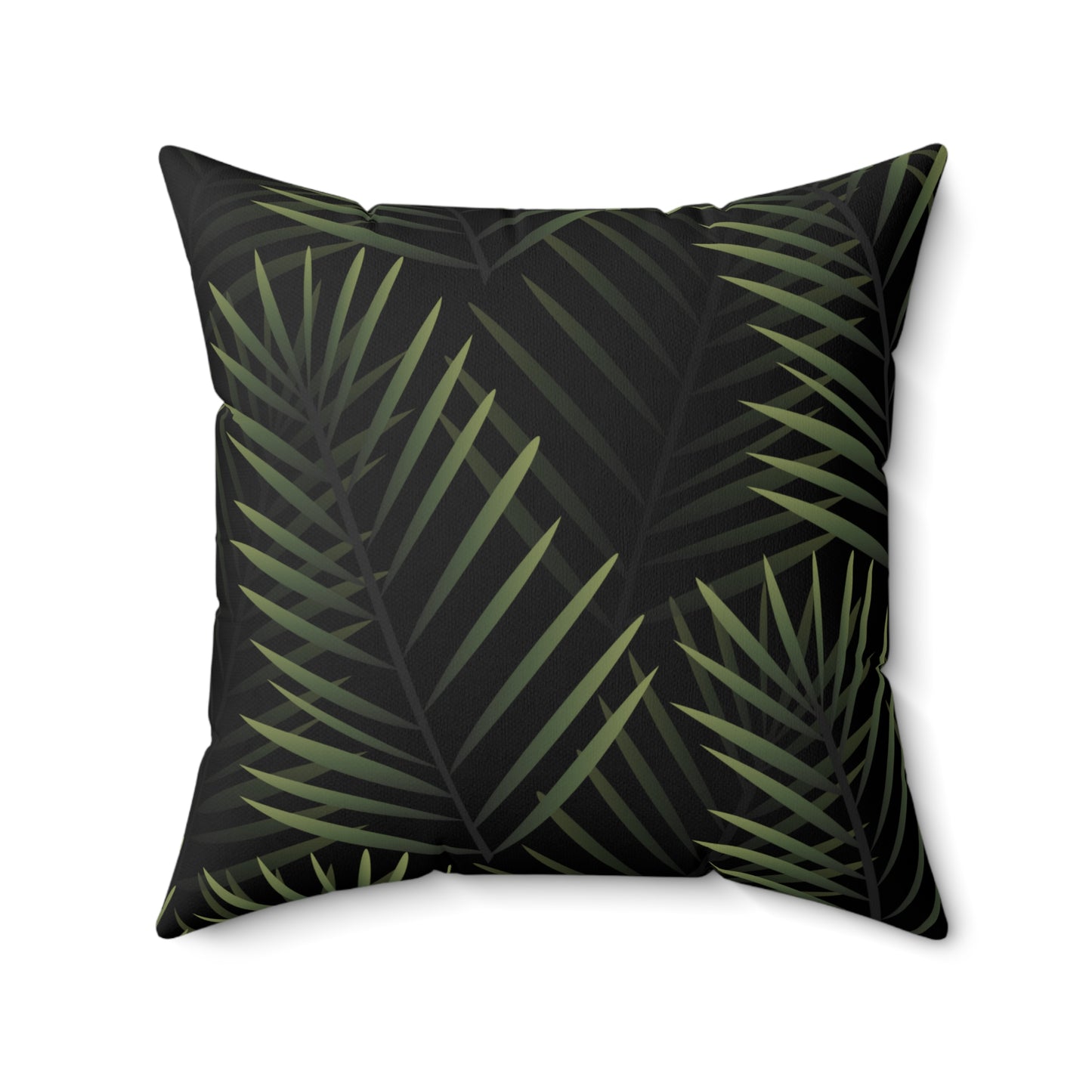 Black Palm Leaf Throw Pillow