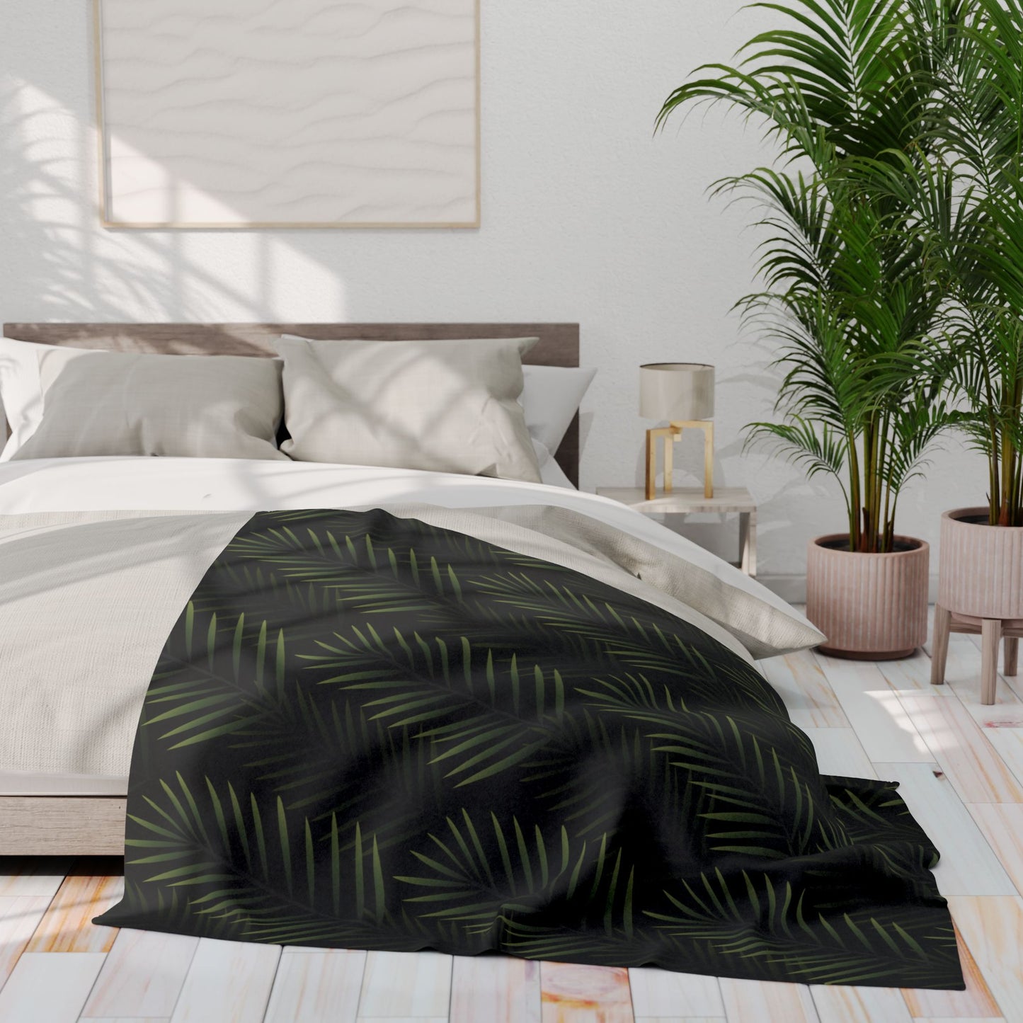Palm Leaf Fleece Blanket