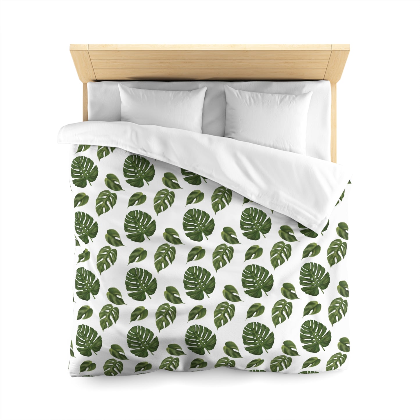 White Monstera Leaf Duvet Cover