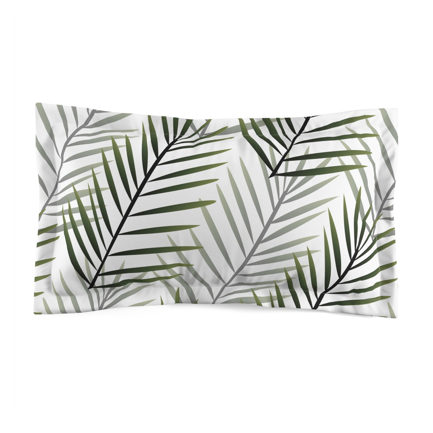 White Palm Leaf Pillow Sham