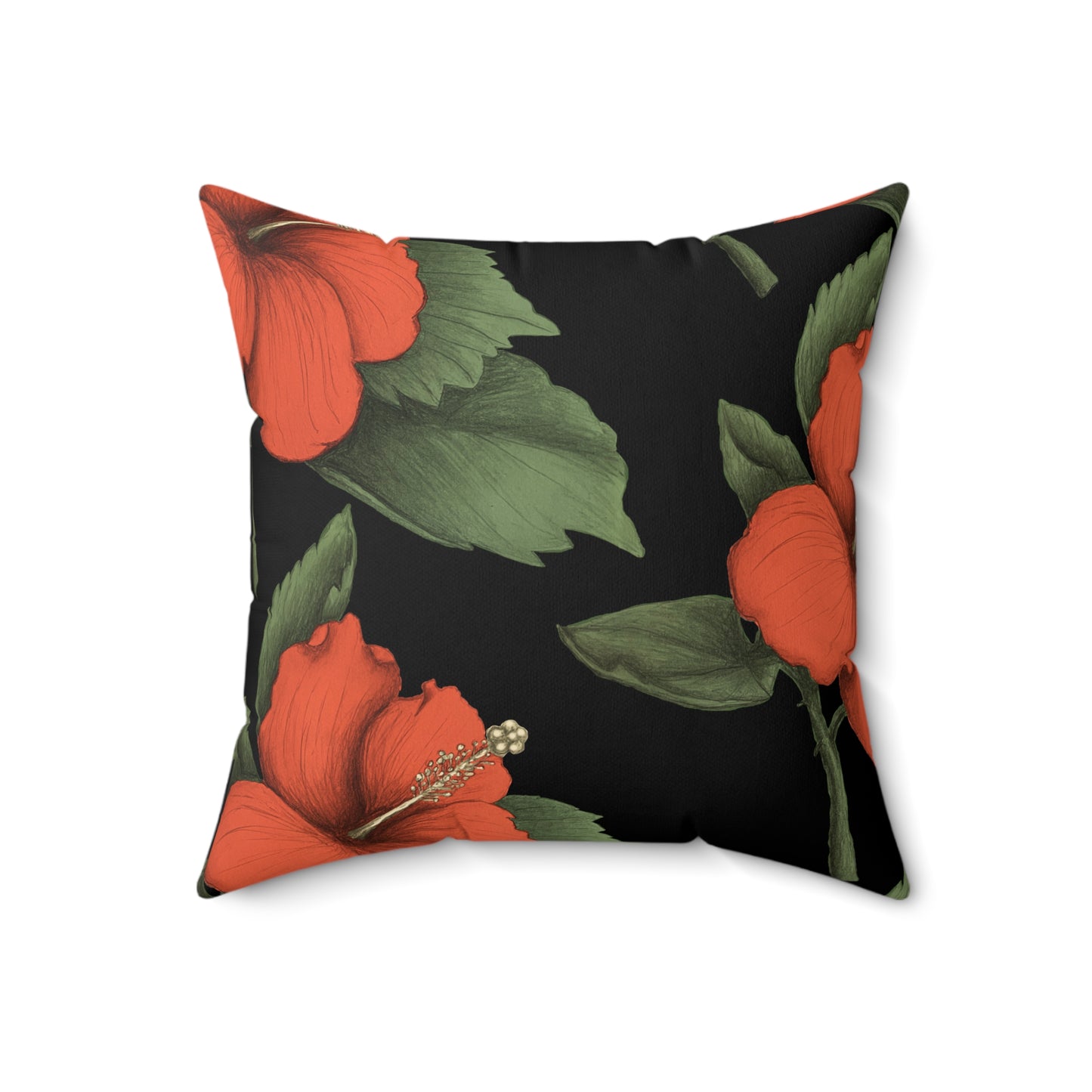 Orange Hibiscus Flower Pillow