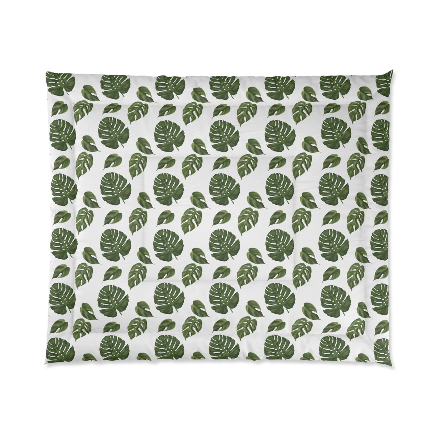 White Monstera Leaf Comforter