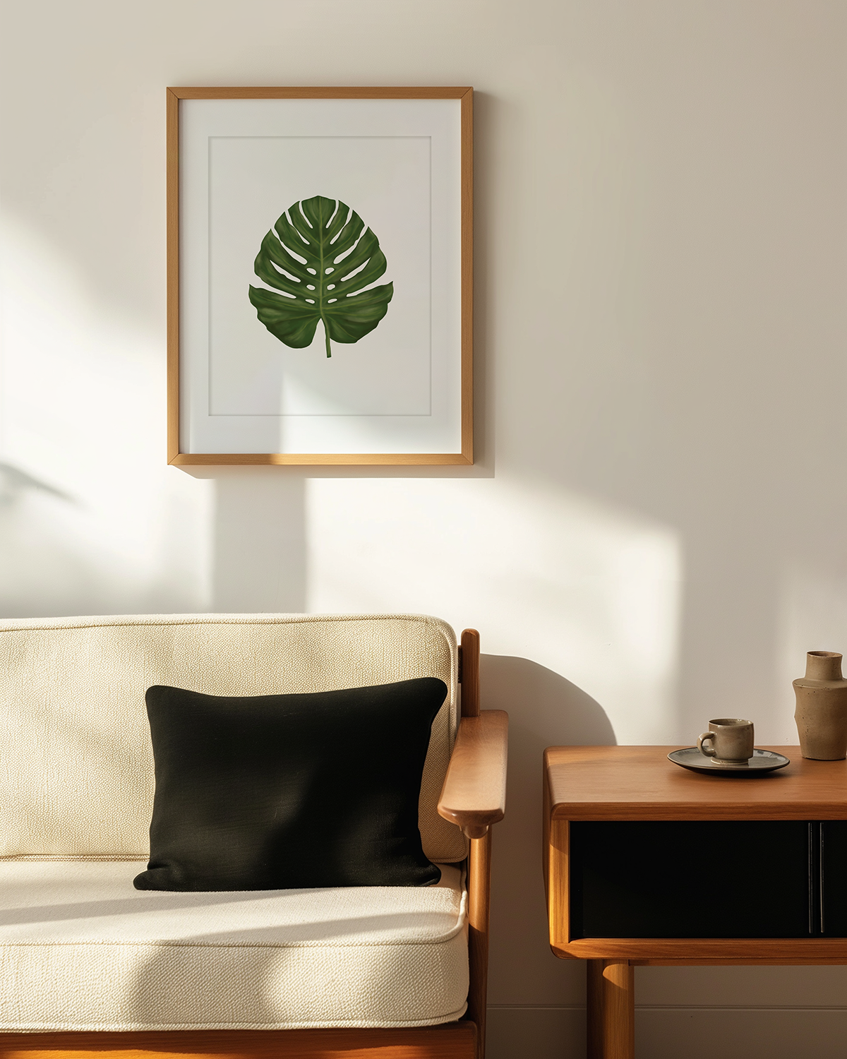Framed Monstera Leaf 1