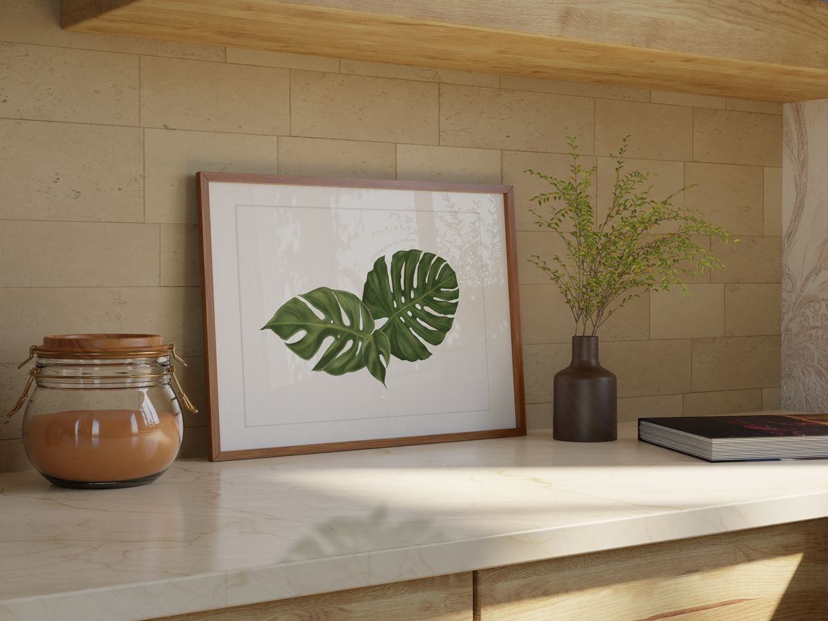 Framed Monstera Leaf Trio