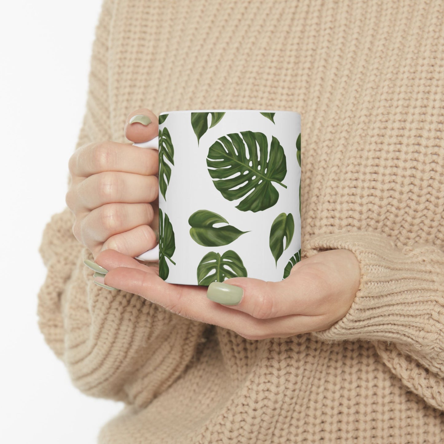 Monstera Leaf Ceramic Mug