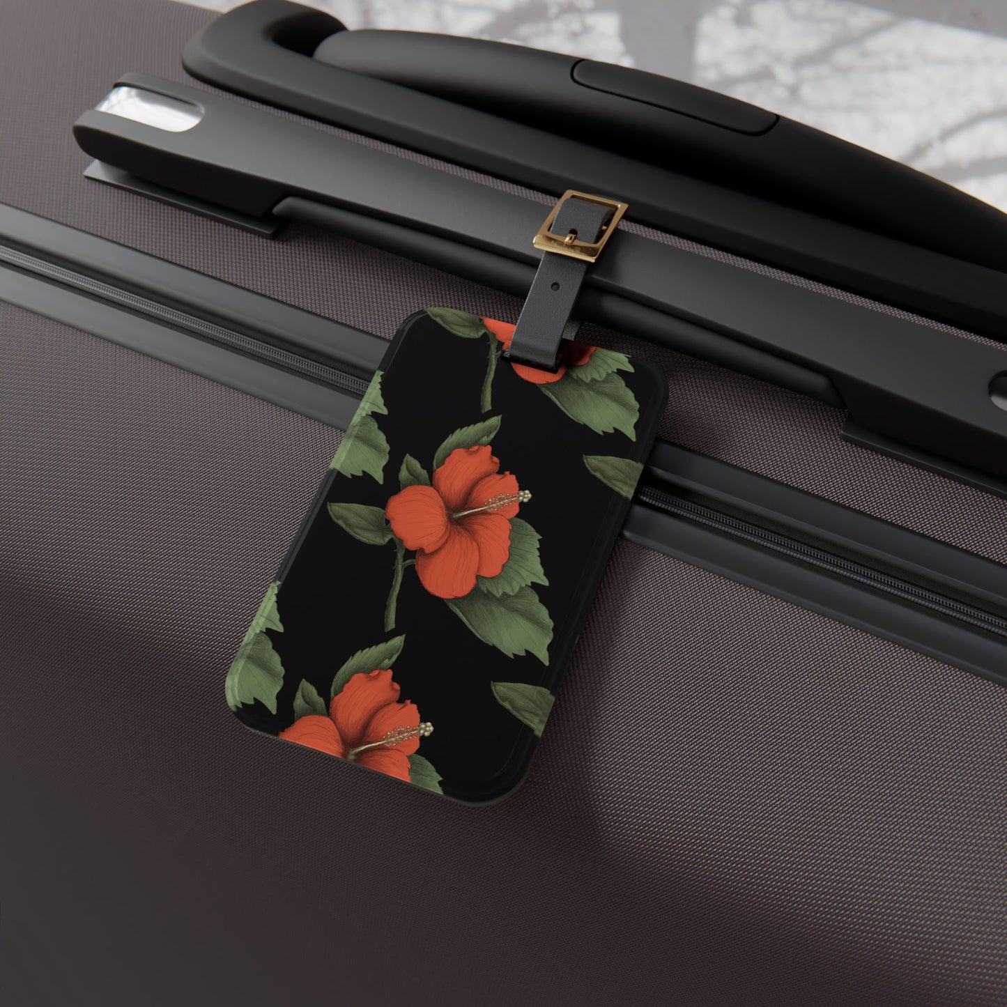 Hibiscus Luggage Tag