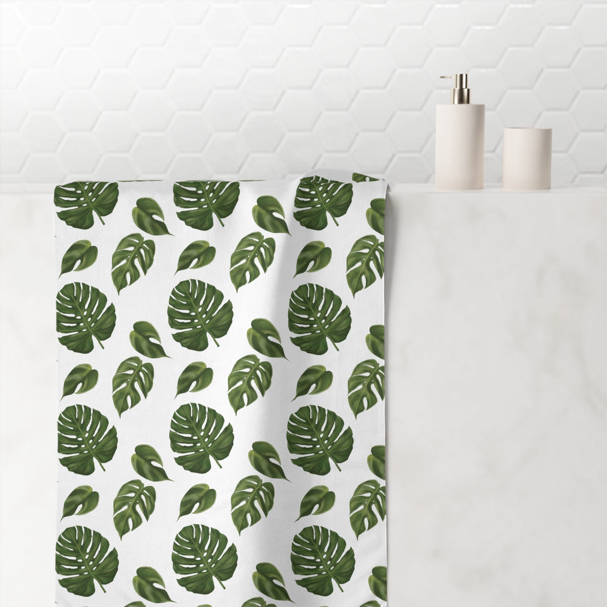 monstera deliciosa bath towels Monstera Leaf Bath Towel